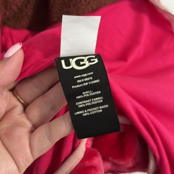 NWT- UGG-Marlene Sherpa Jacket II- pink and brown- Size Large - Picture 8 of 13
